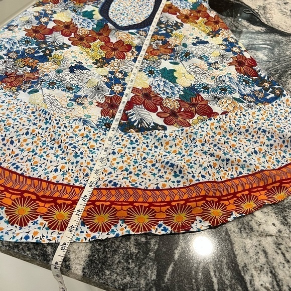 Seven Islands Rayon 1/4 Circle Multi Pattern Summer Dress With Shoulder Ties - Picture 10 of 12